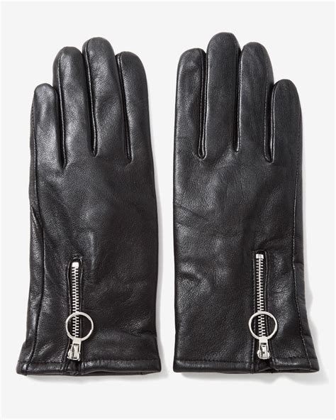 burberry gloves black leather|Leather Zip Gloves in Black .